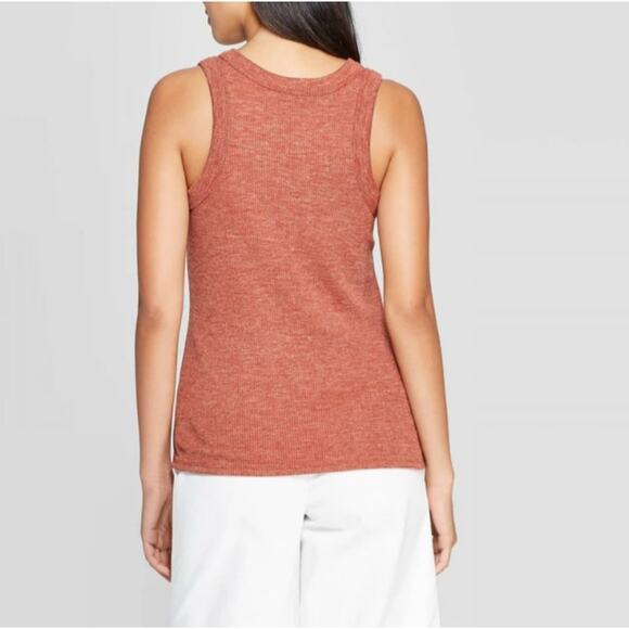 Prologue Burnt Orange Fitted Ribbed Tank Top Womens Plus XXL Scoop Neck Stretch - Picture 2 of 7
